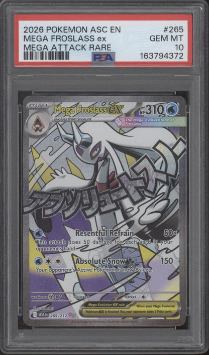 Mega Froslass ex Pokemon Ascended Heroes Mega Attack Rare #265 PSA 10 #2