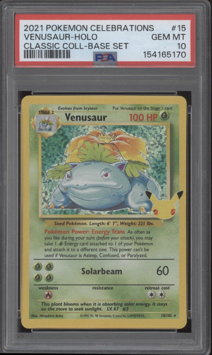 Venusaur Pokemon Celebrations Classic Collection Base Set Holo #15 PSA 10 #2