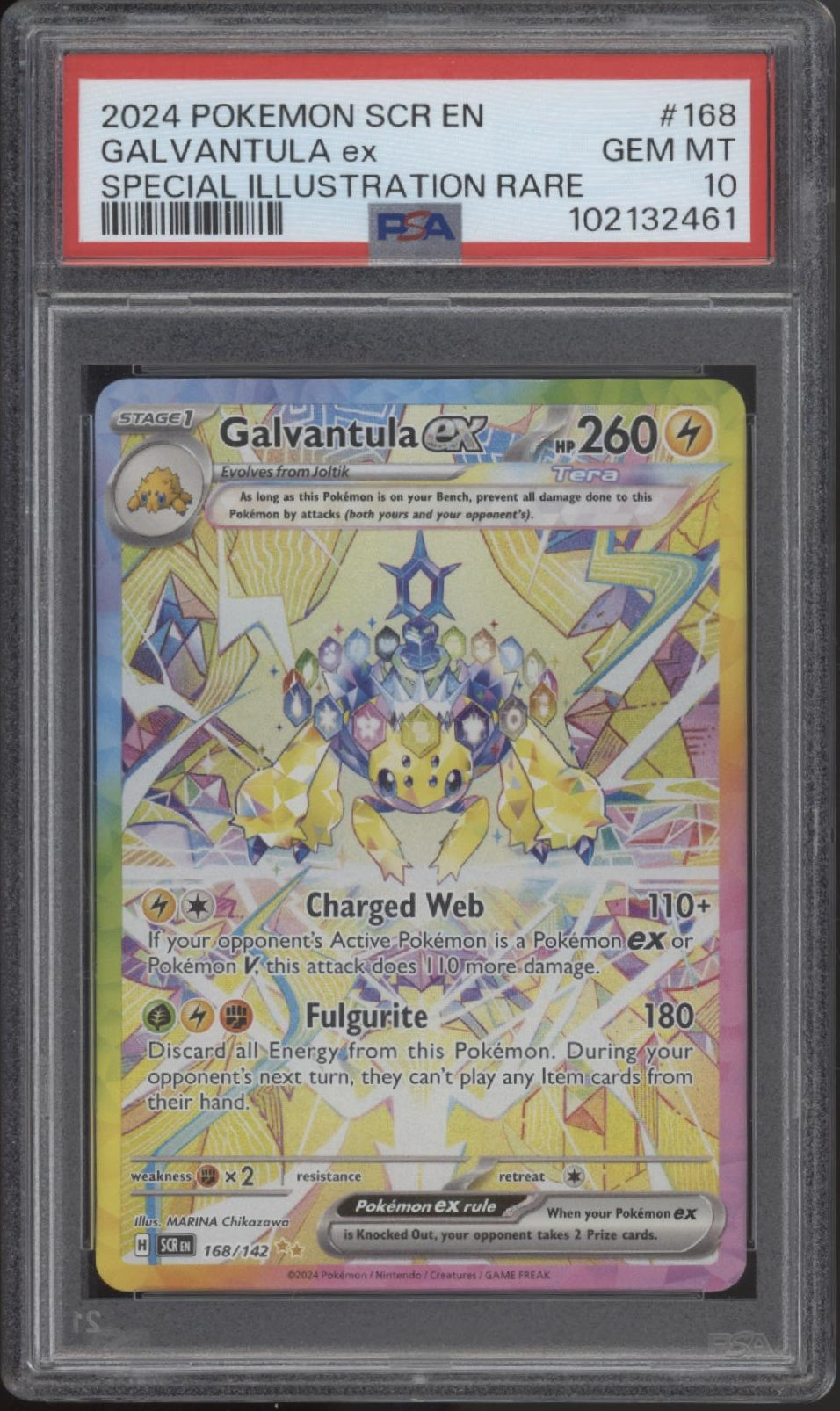 Galvantula ex Pokemon Stellar Crown Special Illustration Rare #168 PSA 10