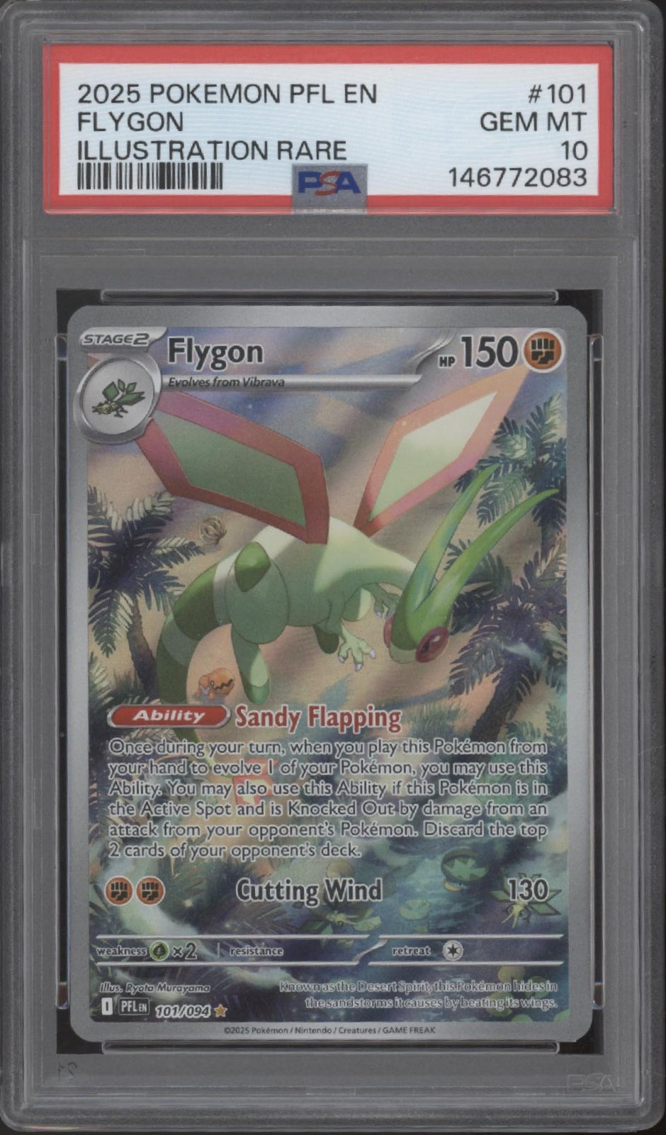 Flygon Pokemon Phantasmal Flames Illustration Rare #101 PSA 10