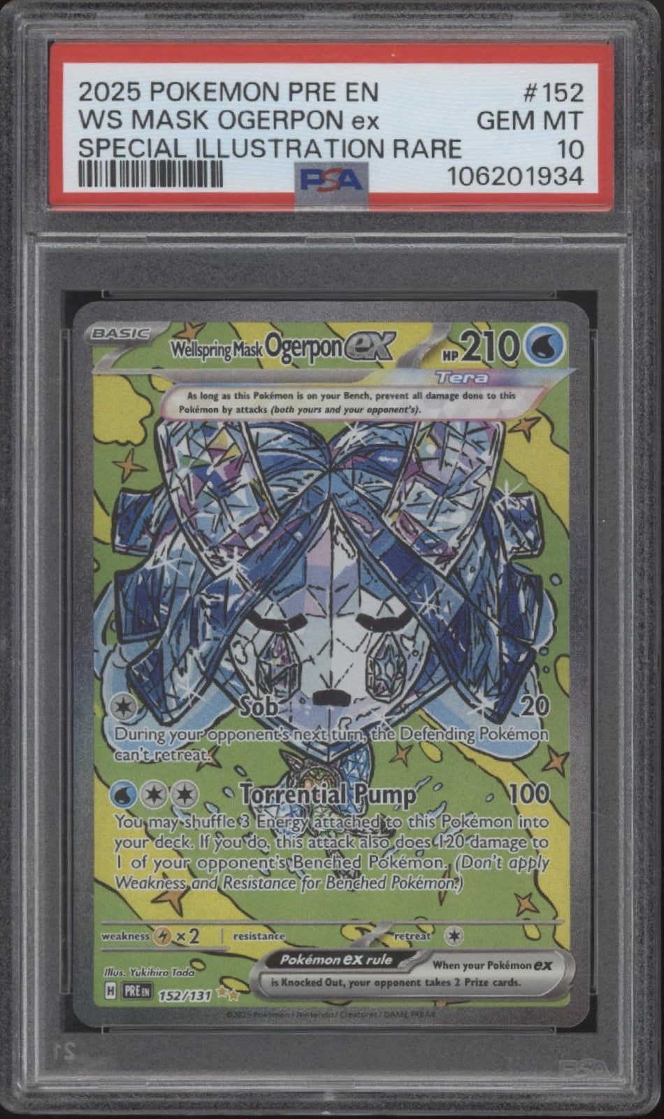 Wellspring Mask Ogerpon ex Pokemon Prismatic Evolutions SIR #152 PSA 10