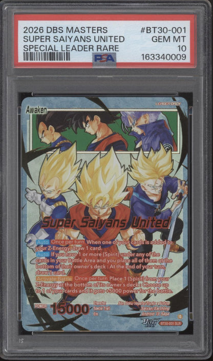 Super Saiyans United Dragon Ball Super Masters Special Leader Rare PSA 10