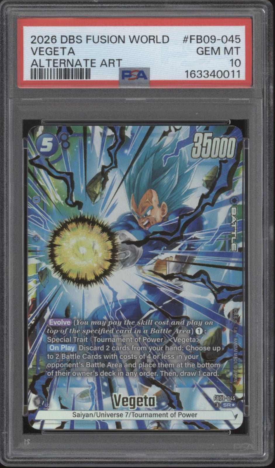 Vegeta Dragon Ball Super Fusion World Alternate Art PSA 10