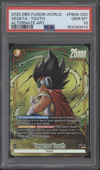 Vegeta Youth Dragon Ball Super Fusion World Alternate Art PSA 10 #1