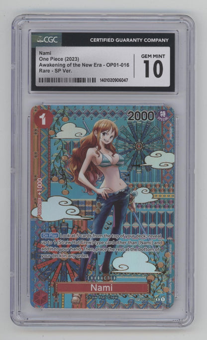 Nami One Piece Card Game OP01 #016 CGC 10