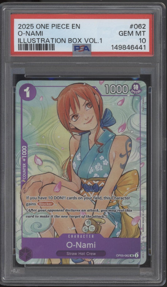 O-Nami One Piece Card Game Illustration Box Vol. 1 #062 PSA 10