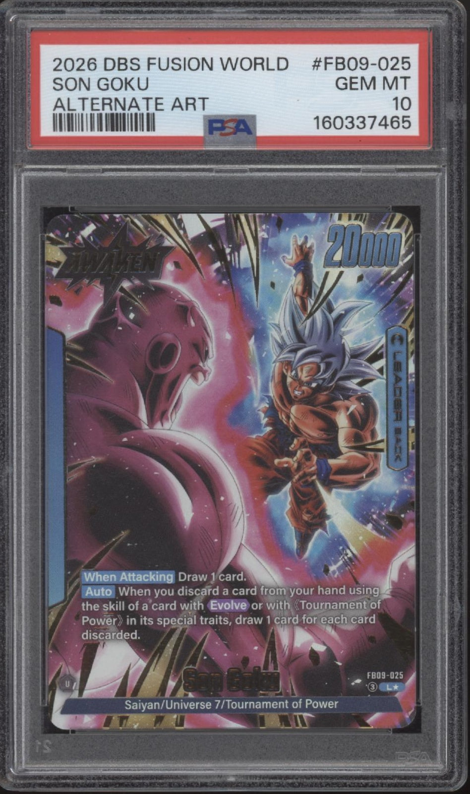 Son Goku Dragon Ball Super Fusion World Alternate Art #FB09-025 PSA 10