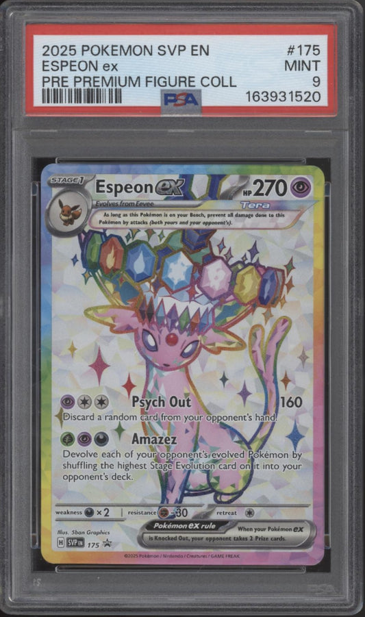 Espeon ex Pokemon Prismatic Evolutions Premium Figure Collection #175 PSA 9 #1