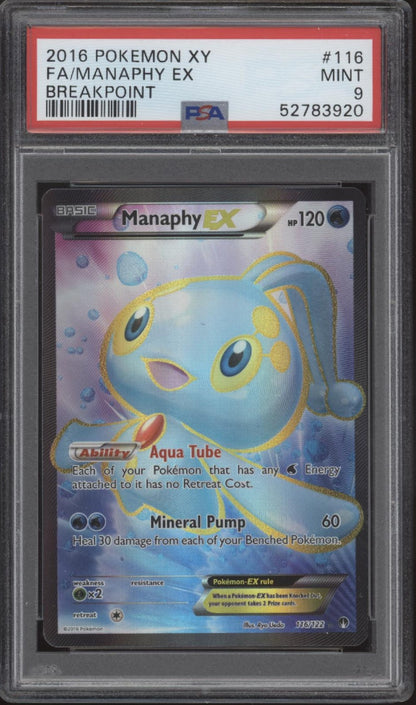 Manaphy ex Pokemon Breakpoint Full Art #116 PSA 9 #2