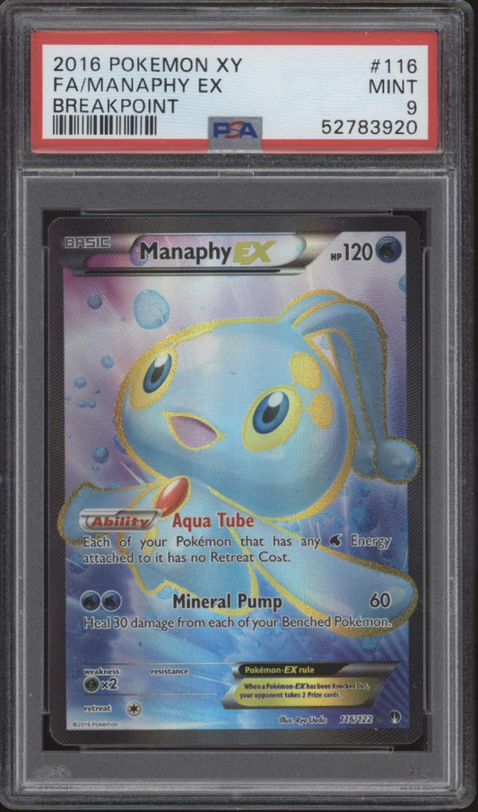Manaphy ex Pokemon Breakpoint Full Art #116 PSA 9 #2