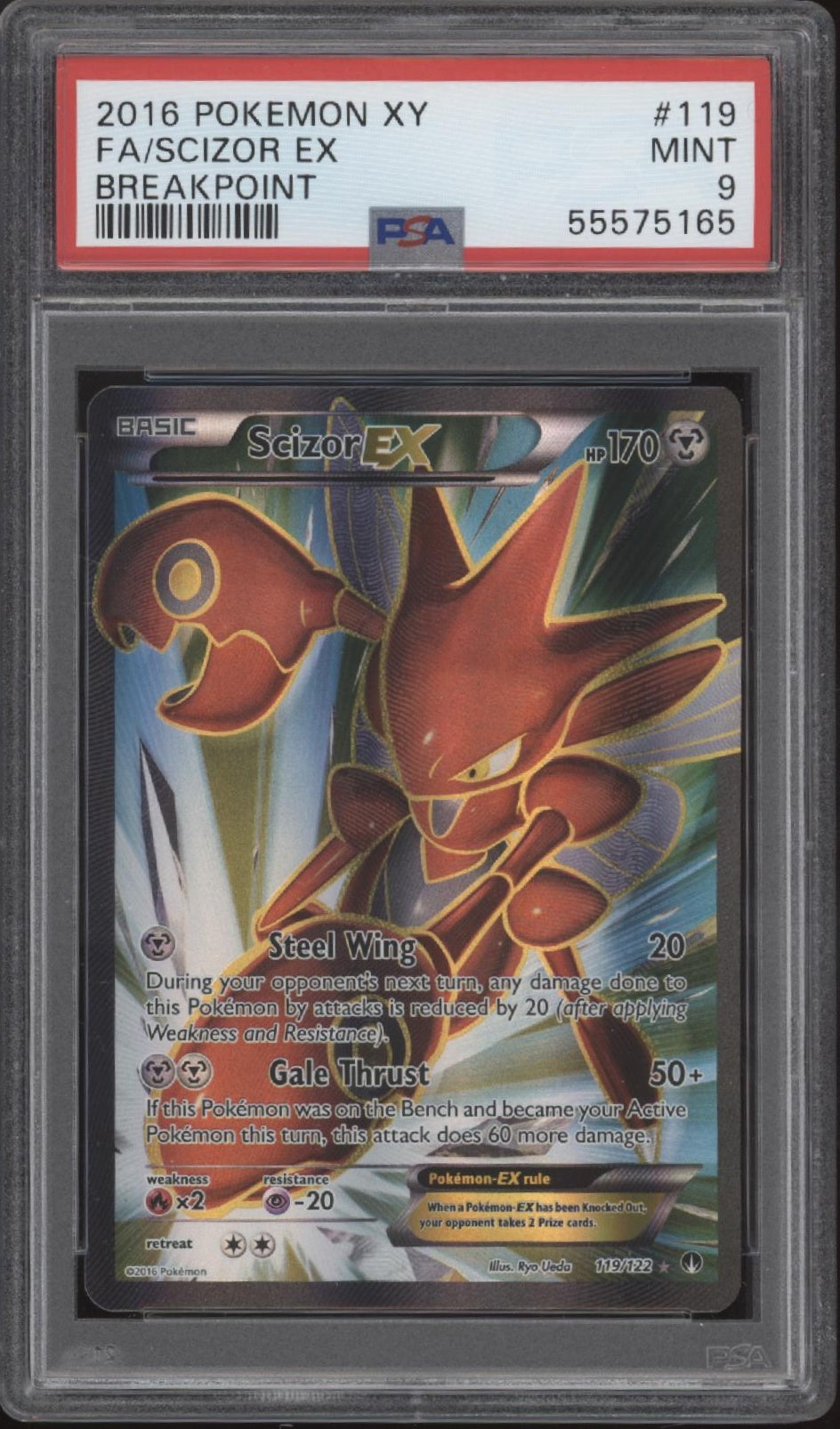 Scizor ex Pokemon Breakpoint Full Art #119 PSA 9