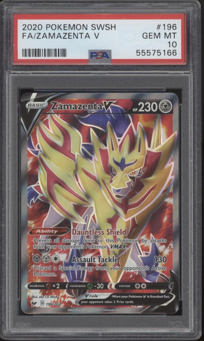Zamazenta V Pokemon Sword & Shield Full Art #196 PSA 10