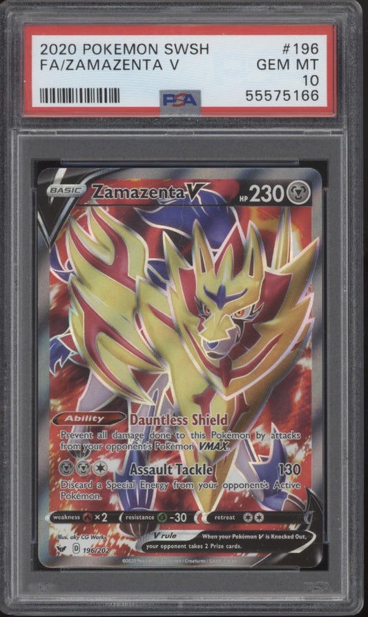 Zamazenta V Pokemon Sword & Shield Full Art #196 PSA 10