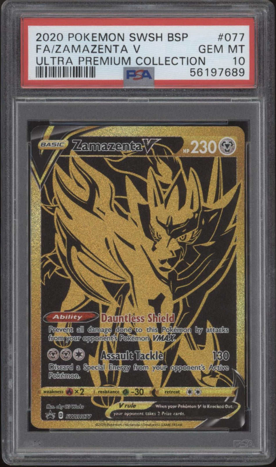 Zamazenta V Pokemon Ultra Premium Collection Full Art #077 PSA 10
