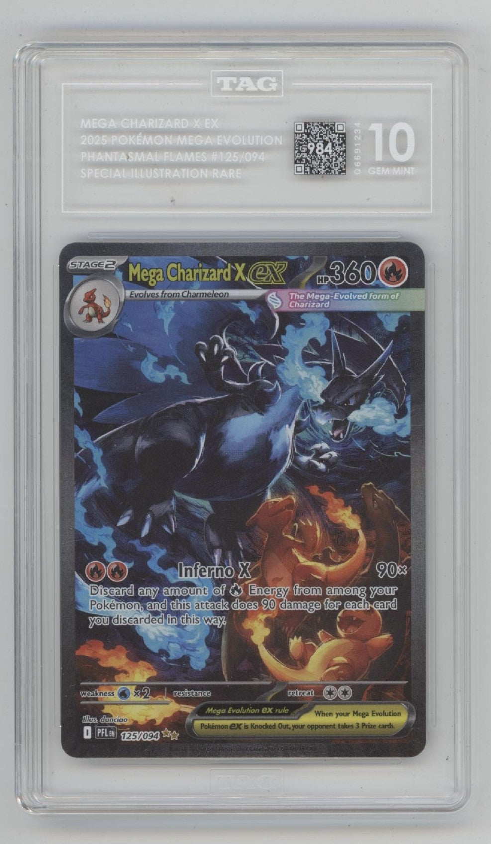 Mega Charizard X ex Pokemon Phantasmal Flames Special Illustration TAG 10 #2