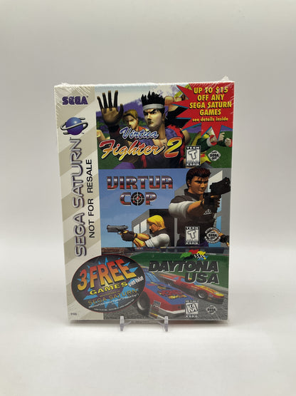 3 Free Game Pack [Virtua Cop, Virtua Fighter 2, Daytona USA] Sega Saturn Sealed