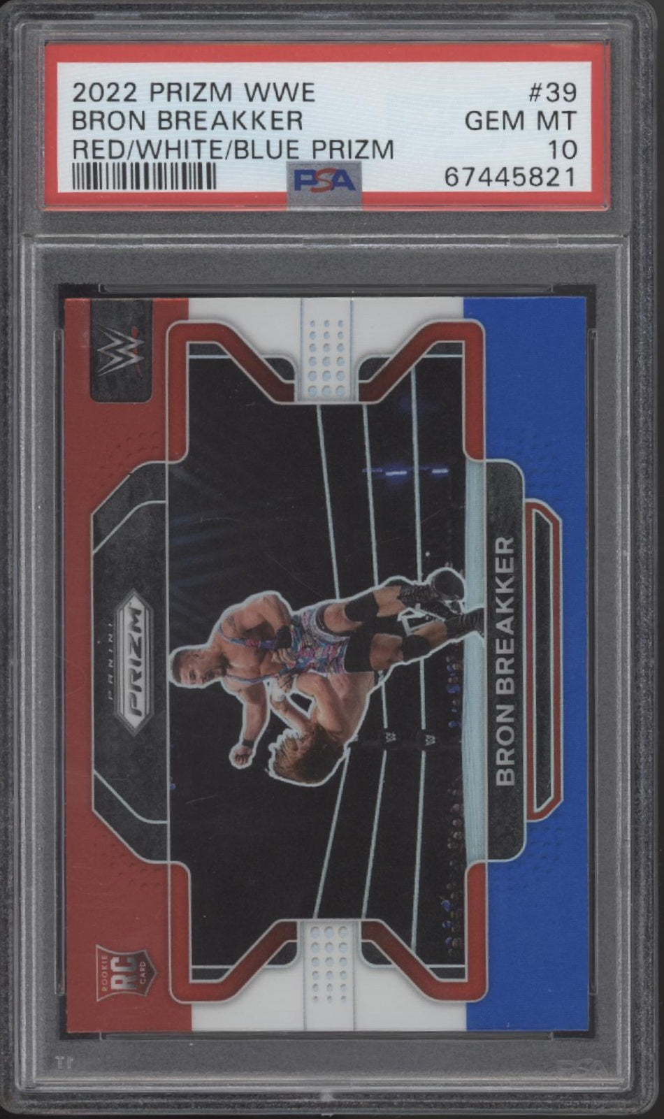 Bron Breakker 2022 Panini Prizm Red White & Blue Prizm RC #39 PSA 10