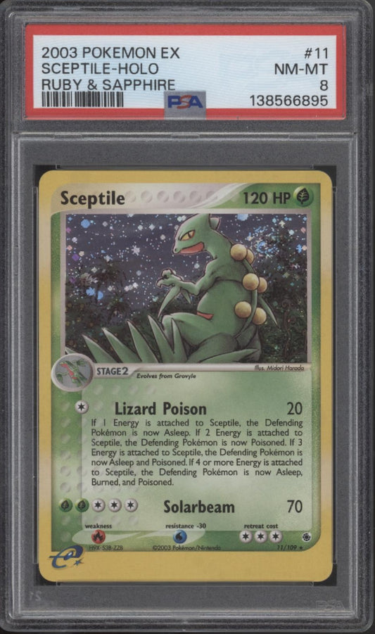 Sceptile Pokemon Ruby & Sapphire Holo #11 PSA 8