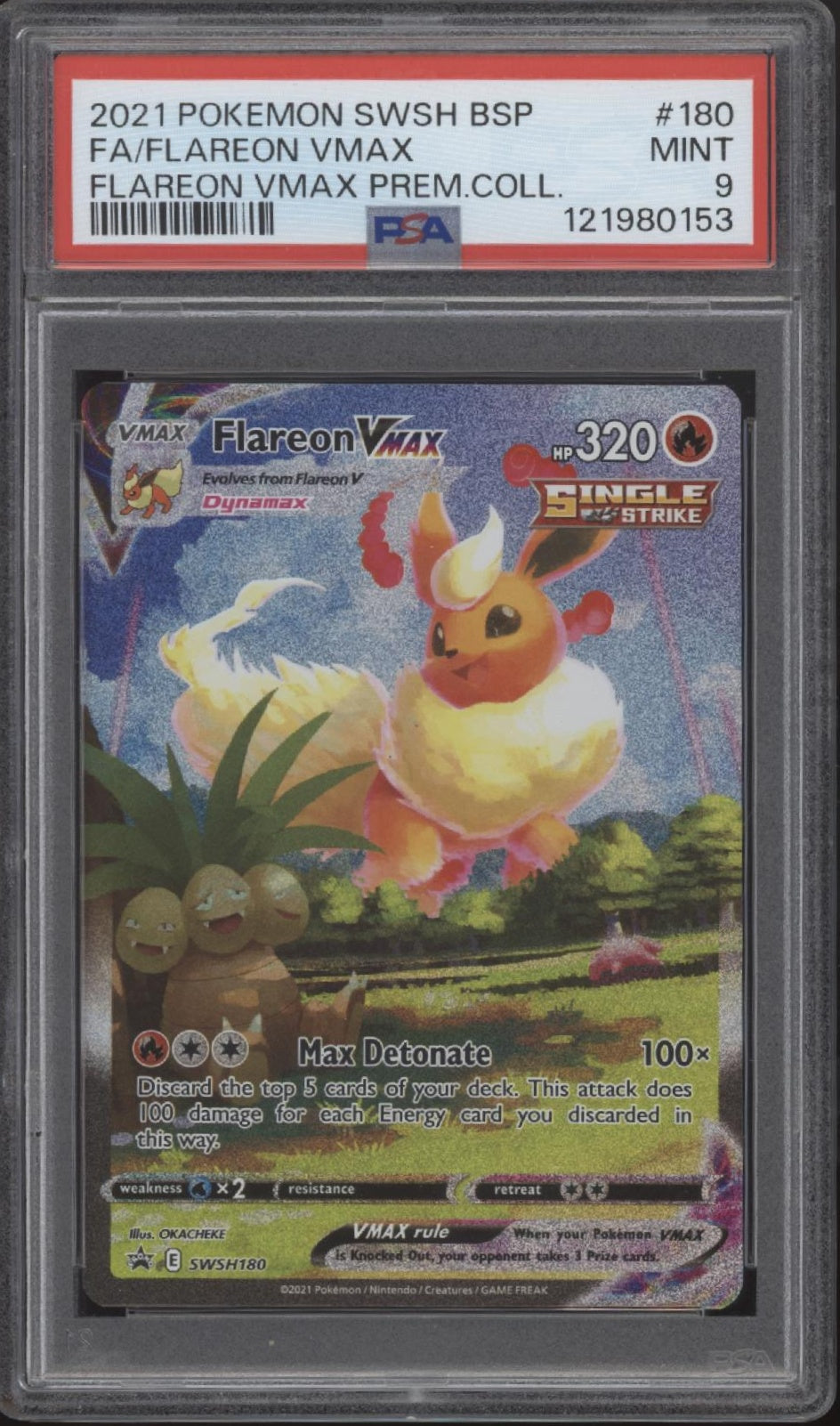 Flareon VMAX Pokemon Premium Collection Full Art #180 PSA 9