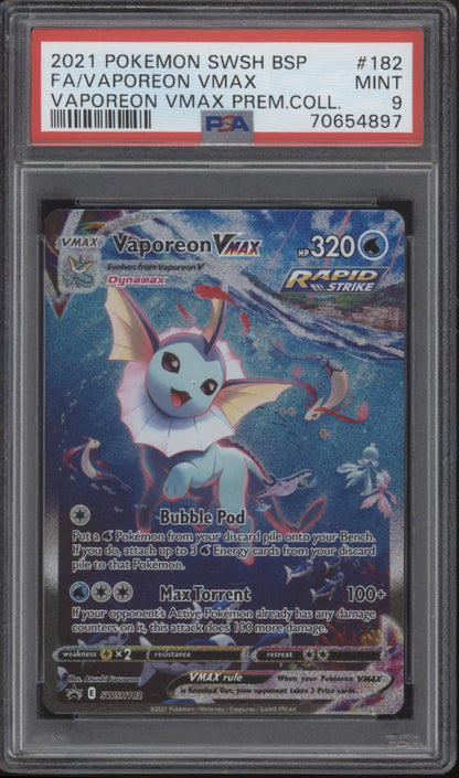 Vaporeon VMAX Pokemon Premium Collection Full Art #182 PSA 9