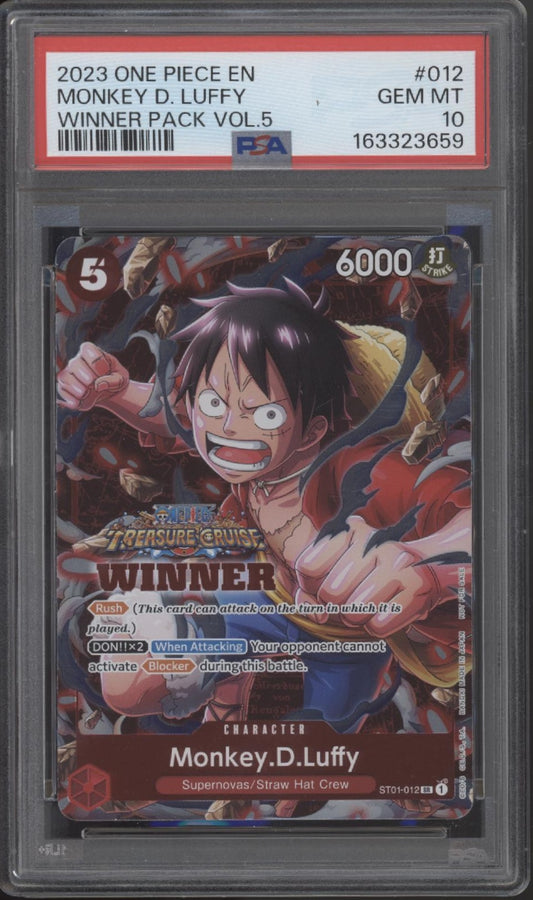 Monkey D Luffy One Piece Card Game Winner Pack Vol. 5 #012 PSA 10