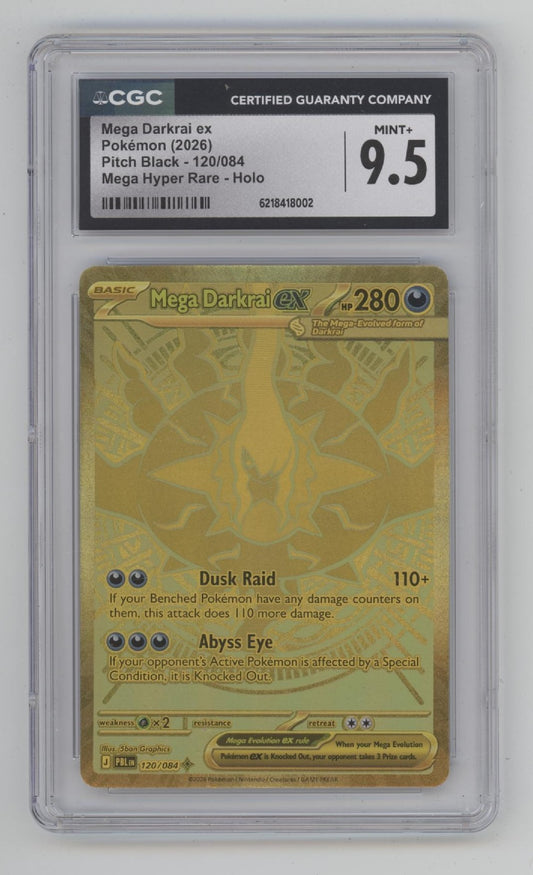 Mega Darkrai ex Pokemon Pitch Black Mega Hyper Rare Holo #120 CGC 9.5