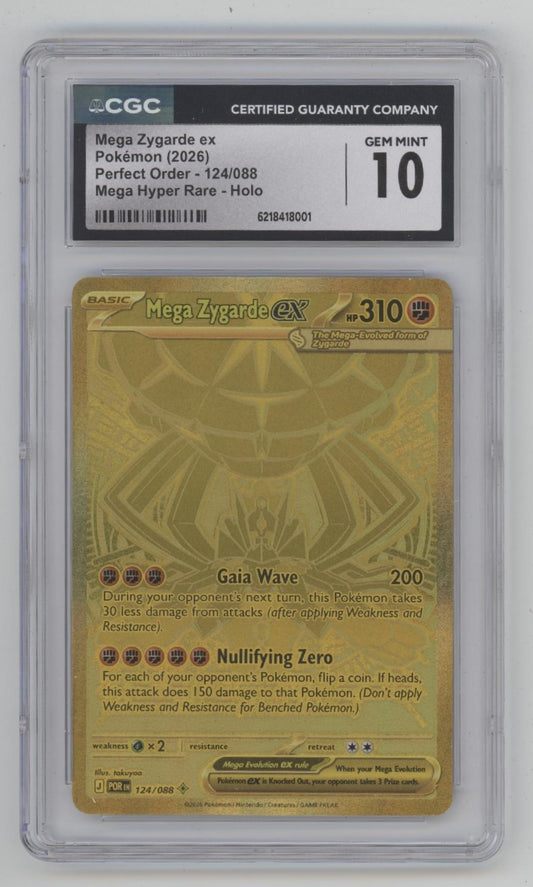 Mega Zygarde ex Pokemon Perfect Order Mega Hyper Rare Holo #124 CGC 10