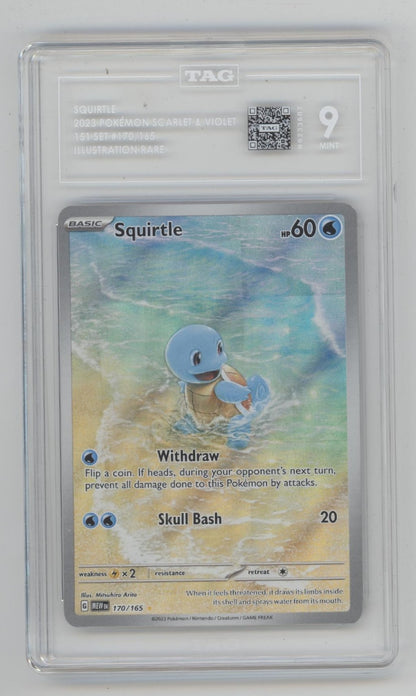 Squirtle Pokemon 151 Illustration Rare #170 TAG 9