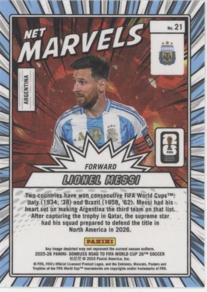 Lionel Messi 2025-26 Panini Donruss Road to FIFA World Cup Net Marvels #21