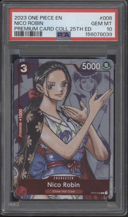 Nico Robin One Piece Card Game Premium Card Collection 25th Edition #008 PSA 10