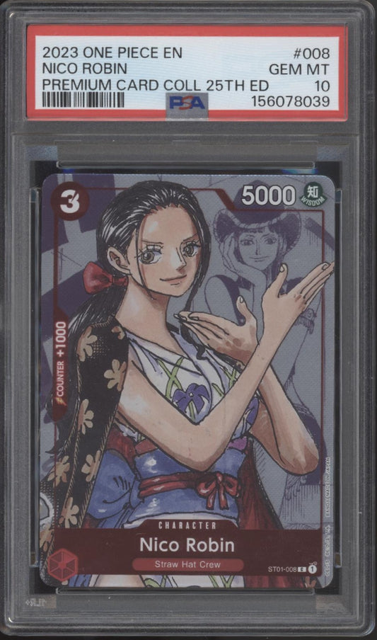 Nico Robin One Piece Card Game Premium Card Collection 25th Edition #008 PSA 10