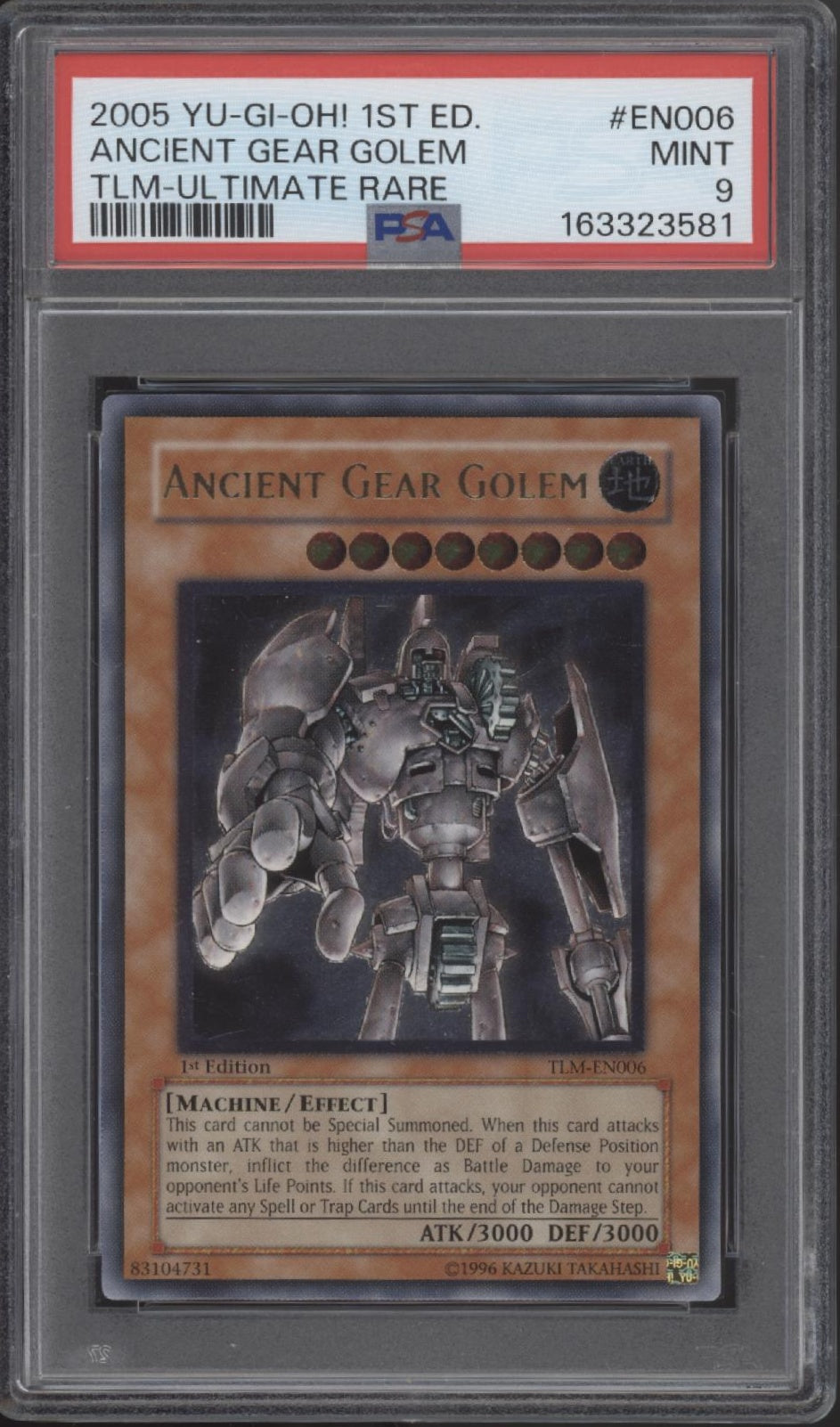 Ancient Gear Golem Yu-Gi-Oh! TLM Ultimate Rare 1st Edition #006 PSA 9