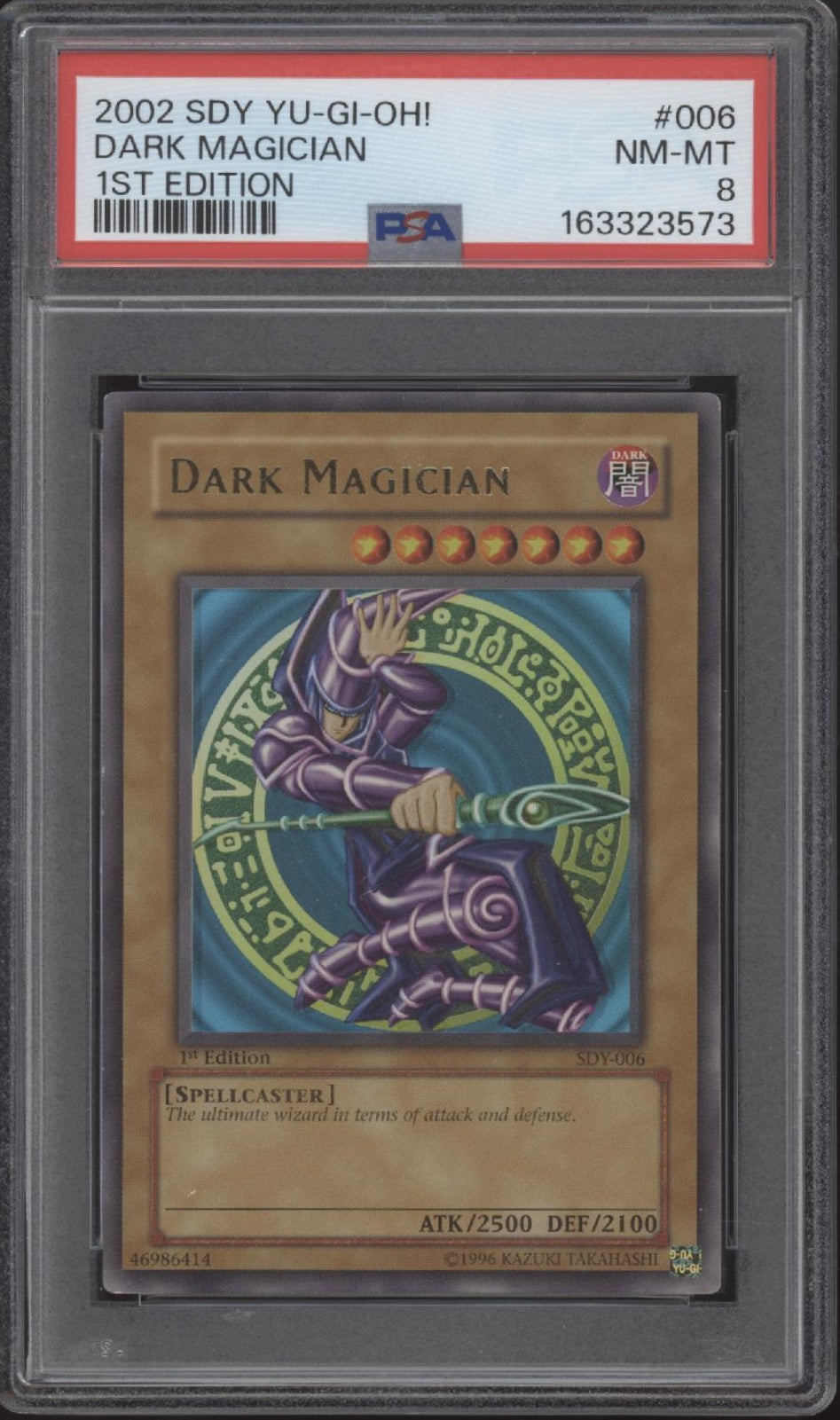 Dark Magician Yu-Gi-Oh! SDY 1st Edition #006 PSA 8