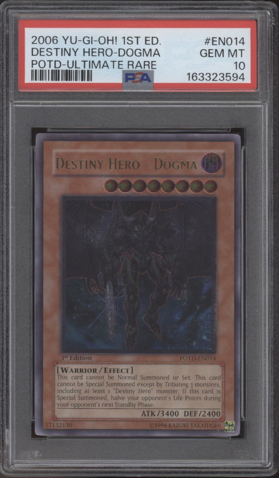 Destiny Hero-Dogma Yu-Gi-Oh! POTD Ultimate Rare 1st Edition #014 PSA 10