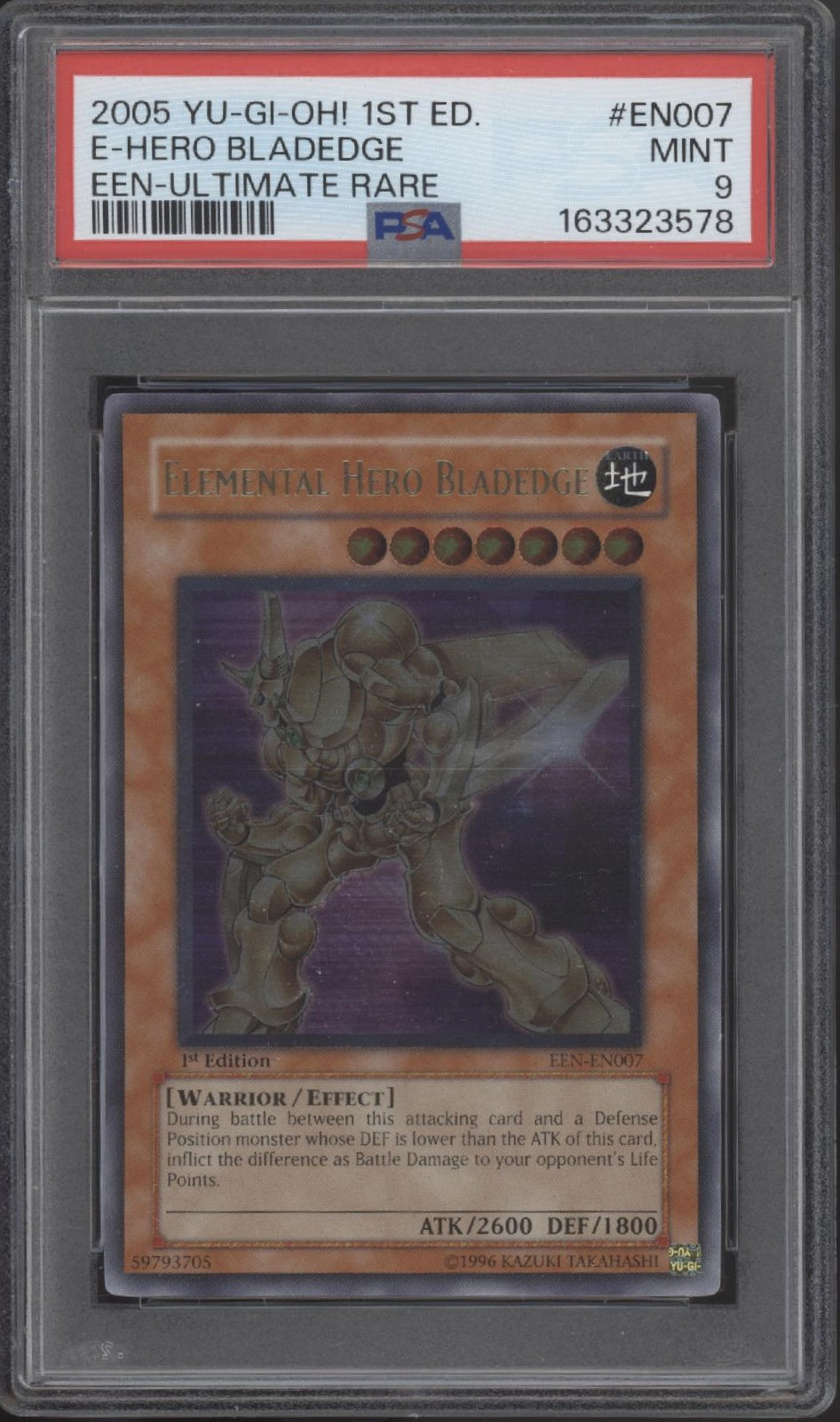 Elemental Hero Bladedge Yu-Gi-Oh! EEN Ultimate Rare 1st Edition #007 PSA 9
