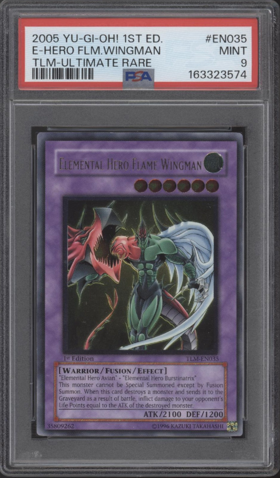 Elemental Hero Flame Wingman Yu-Gi-Oh! TLM Ultimate Rare 1st Edition #035 PSA 9
