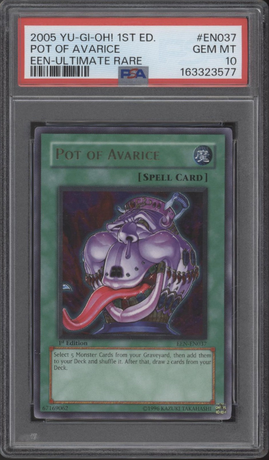 Pot of Avarice Yu-Gi-Oh! EEN Ultimate Rare 1st Edition #037 PSA 10