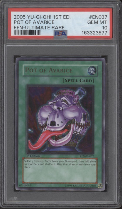 Pot of Avarice Yu-Gi-Oh! EEN Ultimate Rare 1st Edition #037 PSA 10