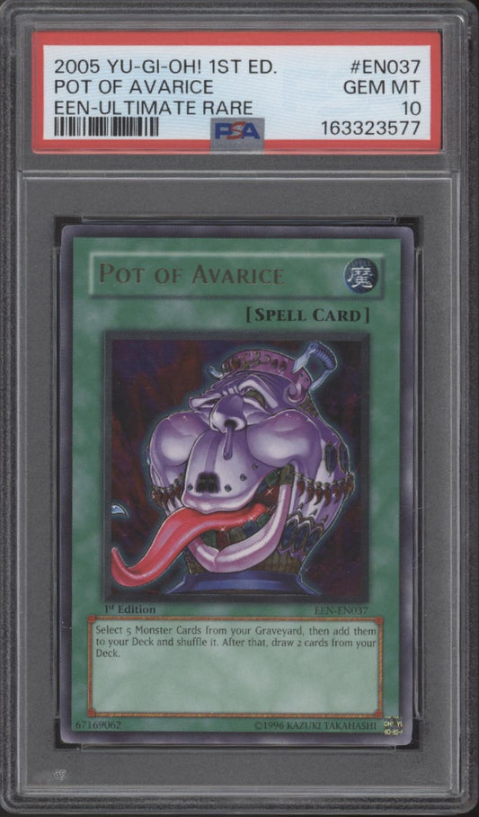Pot of Avarice Yu-Gi-Oh! EEN Ultimate Rare 1st Edition #037 PSA 10