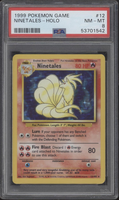 Ninetales Pokemon Base Set Holo #12 PSA 8 #2