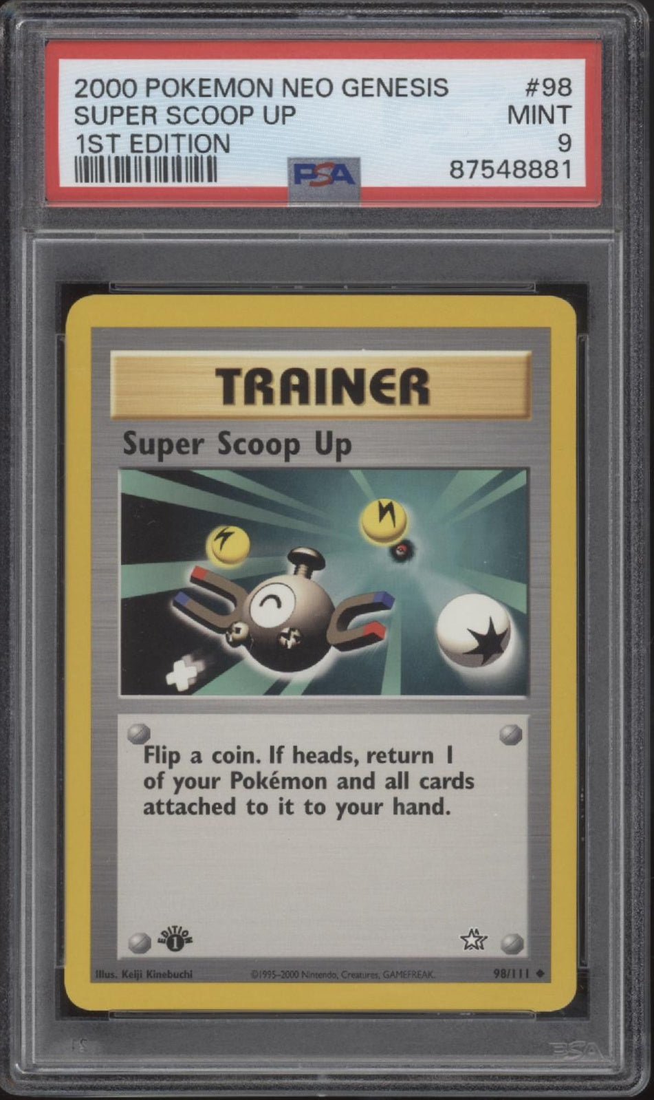 Super Scoop Up Pokemon Neo Genesis 1st Edition #98 PSA 9