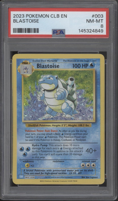 Blastoise Pokemon Blastoise Suicune ex Deck #003 PSA 8