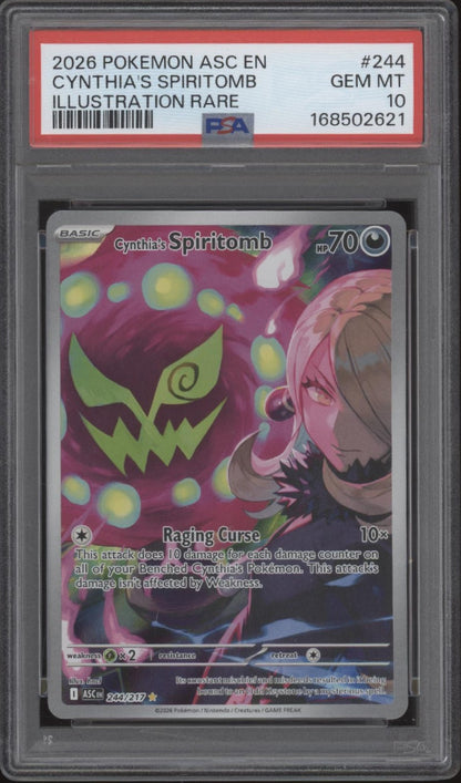 Cynthia's Spiritomb Pokemon Ascended Heroes Illustration Rare #244 PSA 10