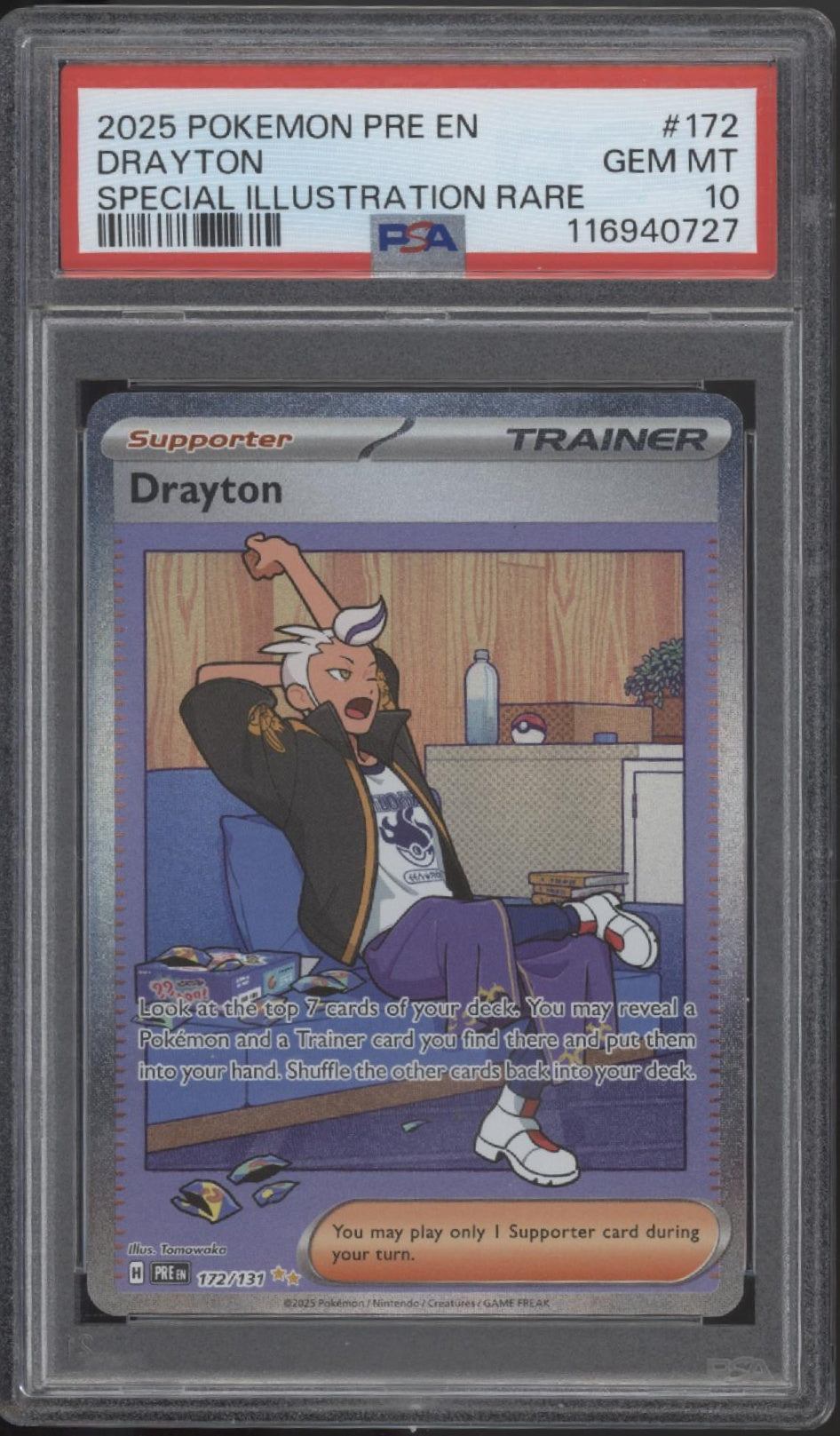 Drayton Pokemon Prismatic Evolutions Special Illustration Rare #172 PSA 10