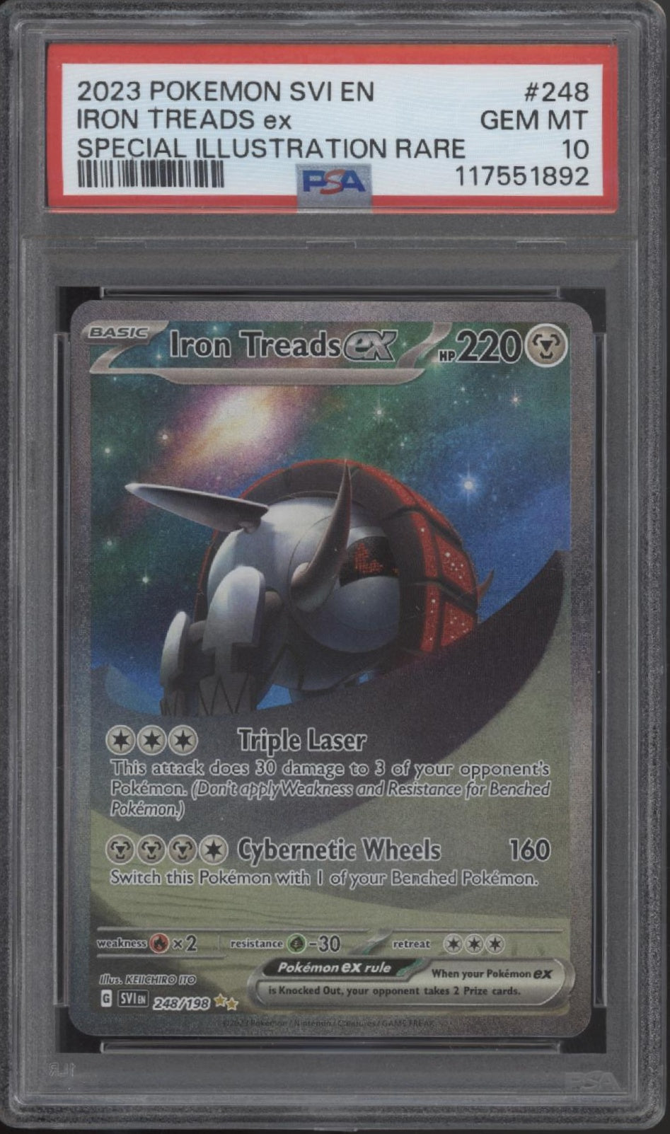Iron Treads ex Pokemon Scarlet & Violet Special Illustration Rare #248 PSA 10