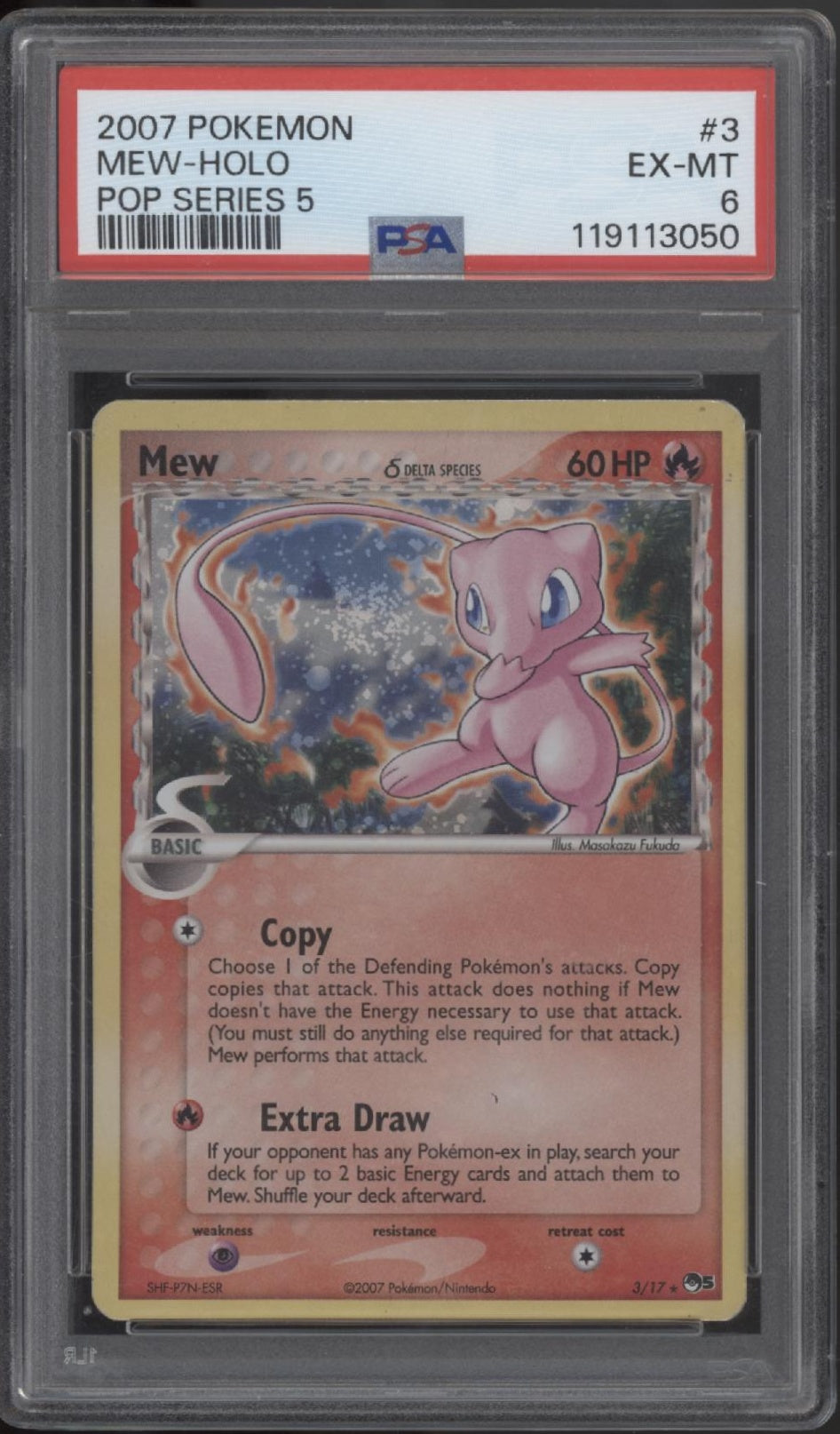 Mew Pokemon Pop Series 5 Holo #3 PSA 6