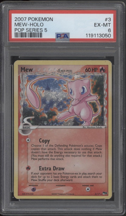 Mew Pokemon Pop Series 5 Holo #3 PSA 6