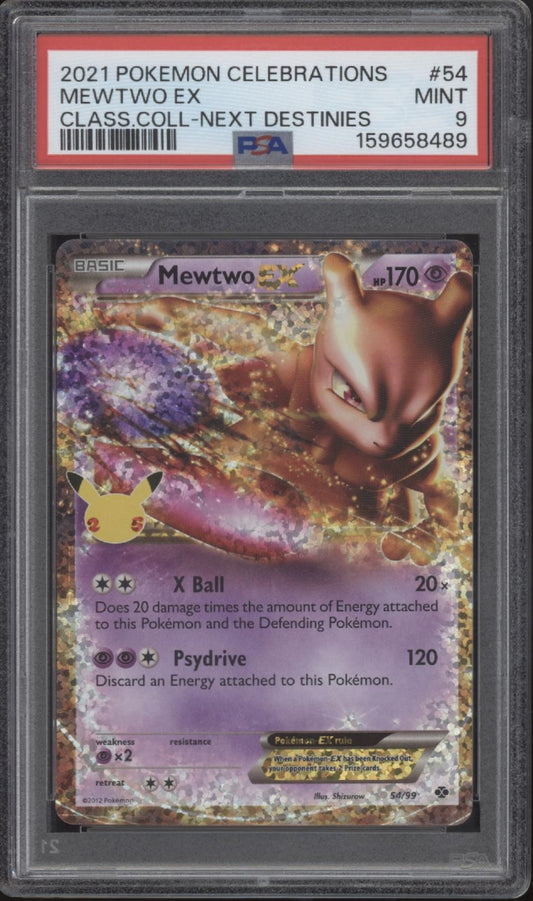 Mewtwo ex Pokemon Celebrations Classic Collection Next Destinies #54 PSA 9