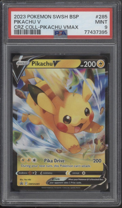 Pikachu V Pokemon Crown Zenith Collection Pikachu VMAX #285 PSA 9