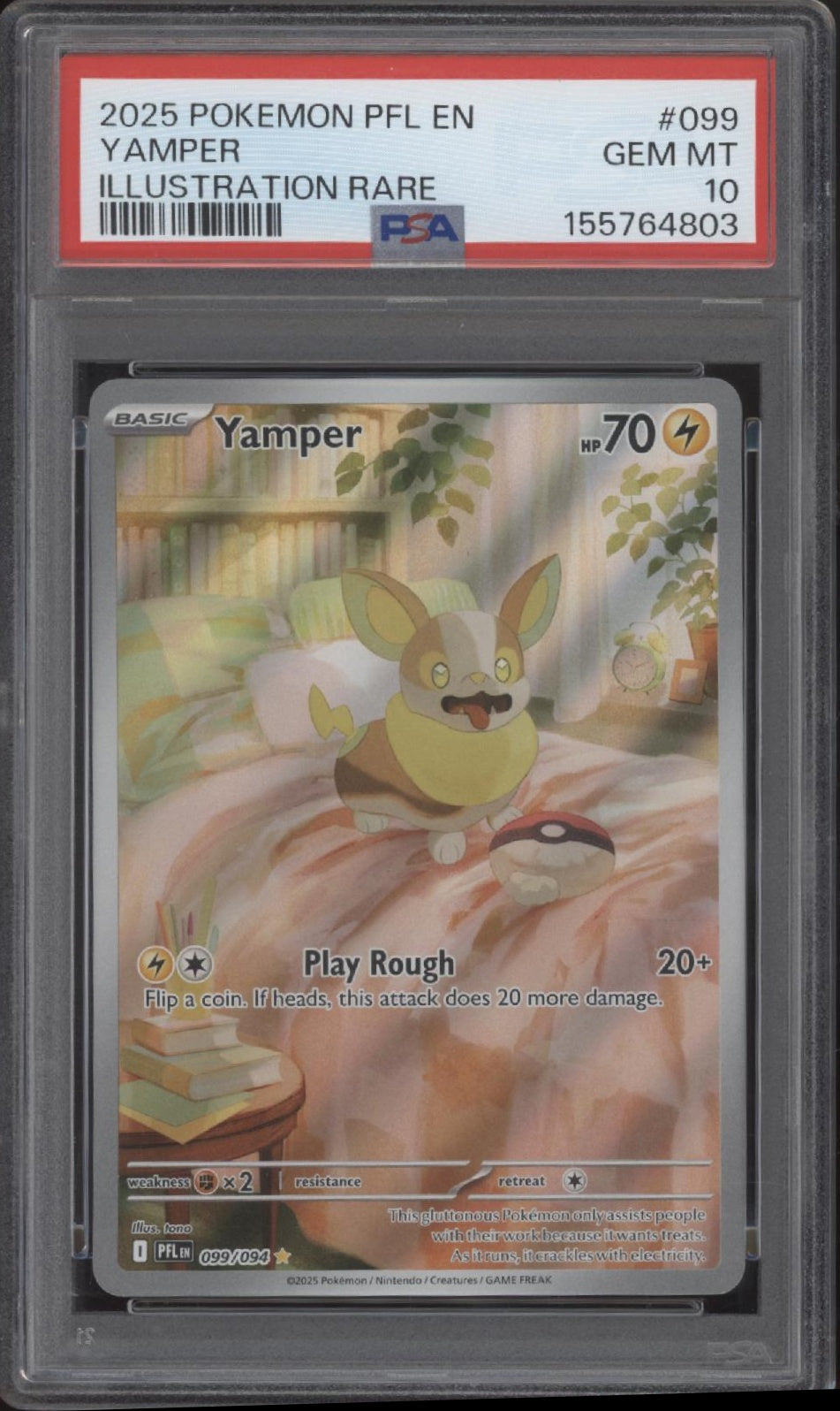 Yamper Pokemon Phantasmal Flames Illustration Rare #099 PSA 10
